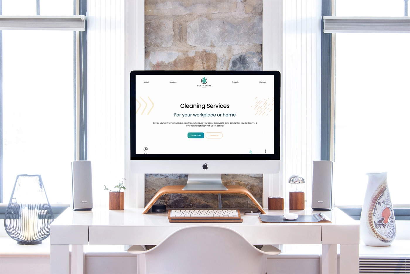 Let It Shine website open on a iMac