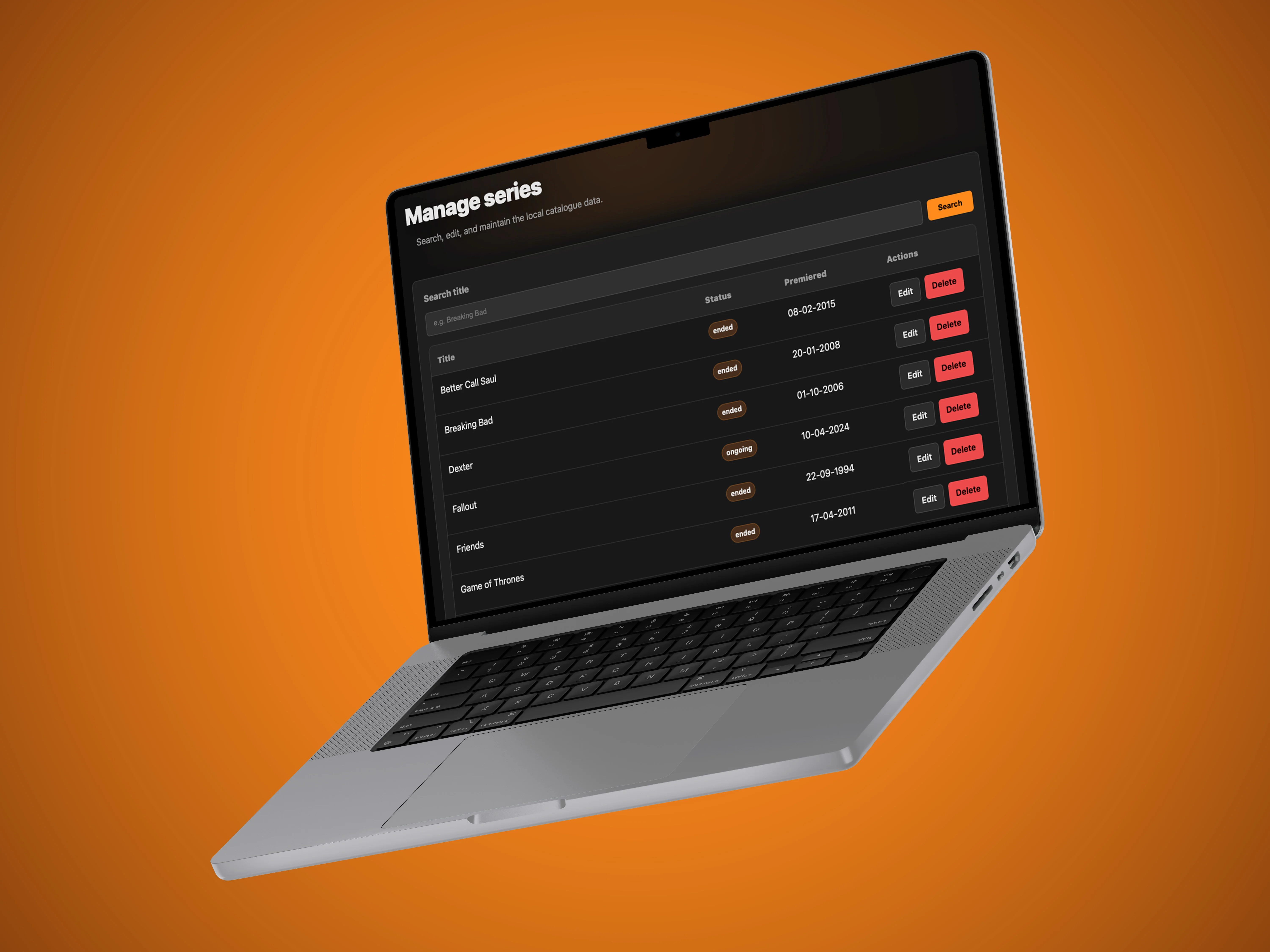 RodFlix Admin Area - Managing series content